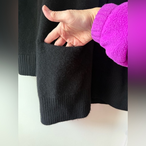 Vince 100% Cashmere Open Front Long Cardigan Sweater Solid Black Oversized Small - Picture 6 of 13